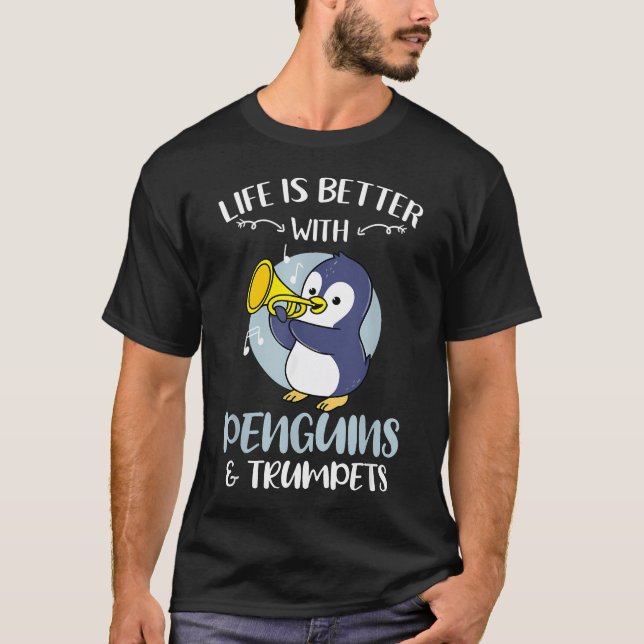 Camiseta A Vida É Melhor Com Pinguins (Frente)