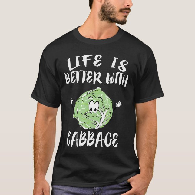Camiseta A Vida É Melhor Com Presente De Vegão De Couve (Frente)