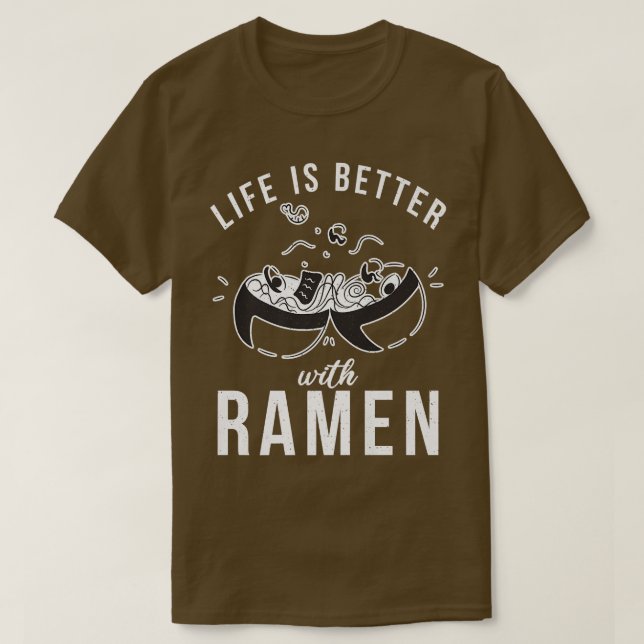 Camiseta A Vida É Melhor Com Ramen Mais De 802 (Frente do Design)