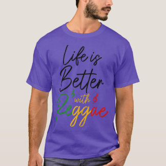 Camiseta A Vida É Melhor Com Reggae Music Rasta Rastafari J