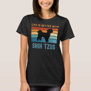 Camiseta A Vida É Melhor Com Shih Tzus