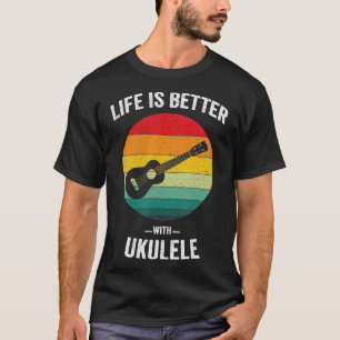 Camiseta A vida é melhor com Ukulele Hawaiian Ukelele Guita