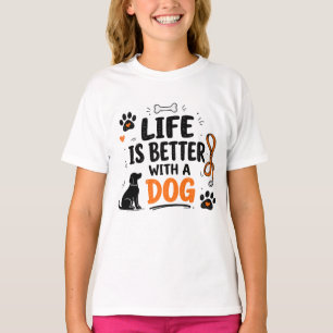 Camiseta A Vida É Melhor Com Um Cachorro