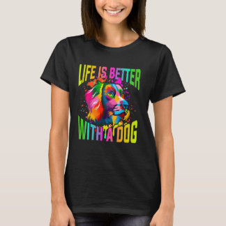 Camiseta A Vida É Melhor Com Um Cachorro