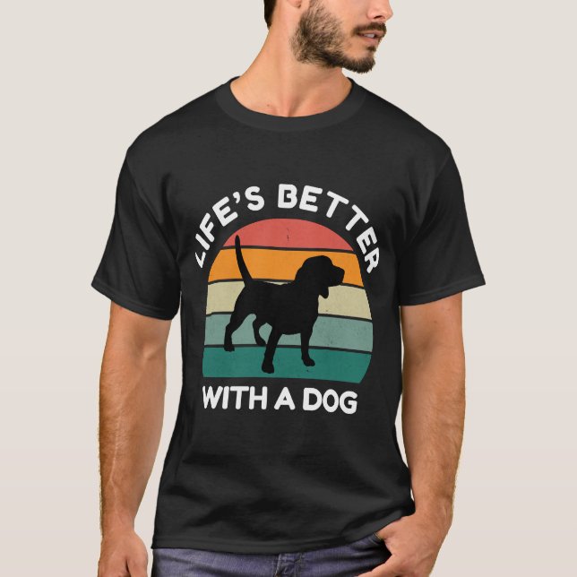 Camiseta A Vida é Melhor Com um Cachorro - Design para Aman (Frente)