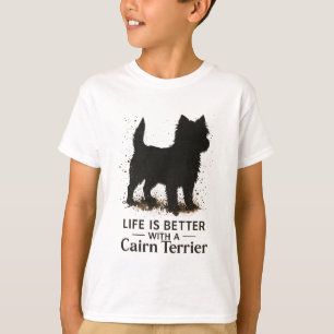 Camiseta A Vida é Melhor Com um Cairn Terrier – citação de