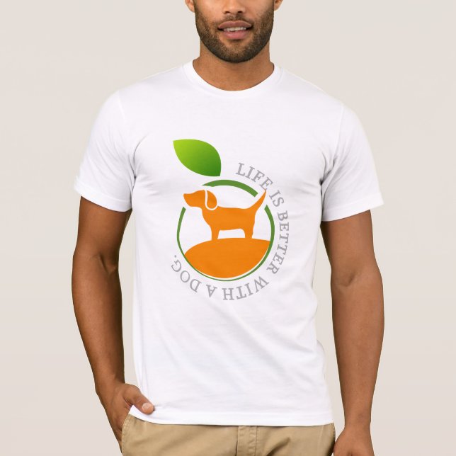 Camiseta a vida é melhor com um cão (Frente)