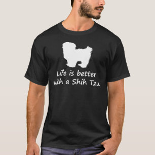 Camiseta A Vida É Melhor Com Um Cão Shih Tzu