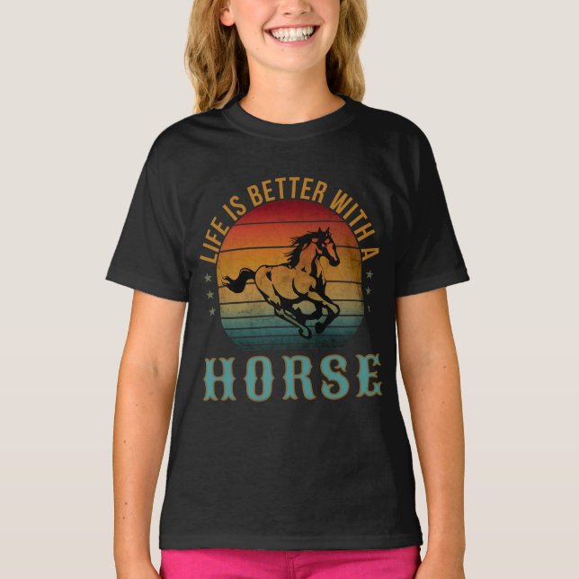 CAMISETA A VIDA É MELHOR COM UM CAVALO (Frente)