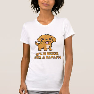 Camiseta A Vida É Melhor Com Um Cavapoo - Um Cachorro Engra