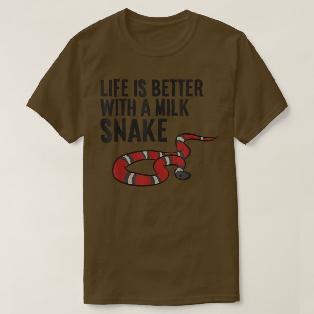 Camiseta A Vida É Melhor Com Um Cobra De Leite (Frente do Design)