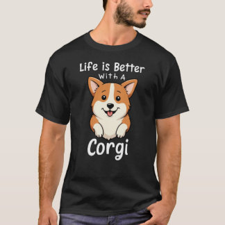 Camiseta A Vida É Melhor Com Um Corgi