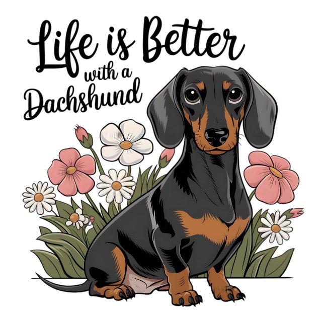 Camiseta A vida é melhor com um Dachshund (Criador carregado)