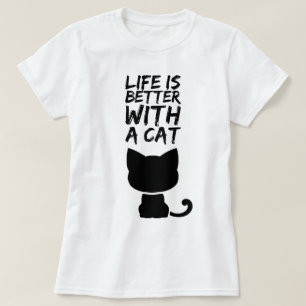 Camiseta A vida é melhor com um gato