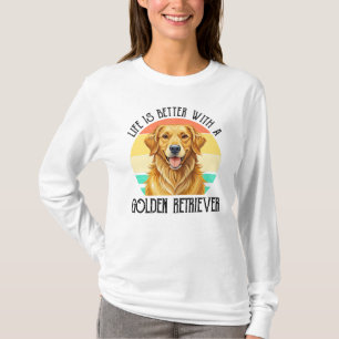 Camiseta A Vida é Melhor Com Um Golden Retriever