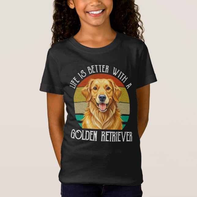 Camiseta A Vida É Melhor Com Um Golden Retriever (Frente)