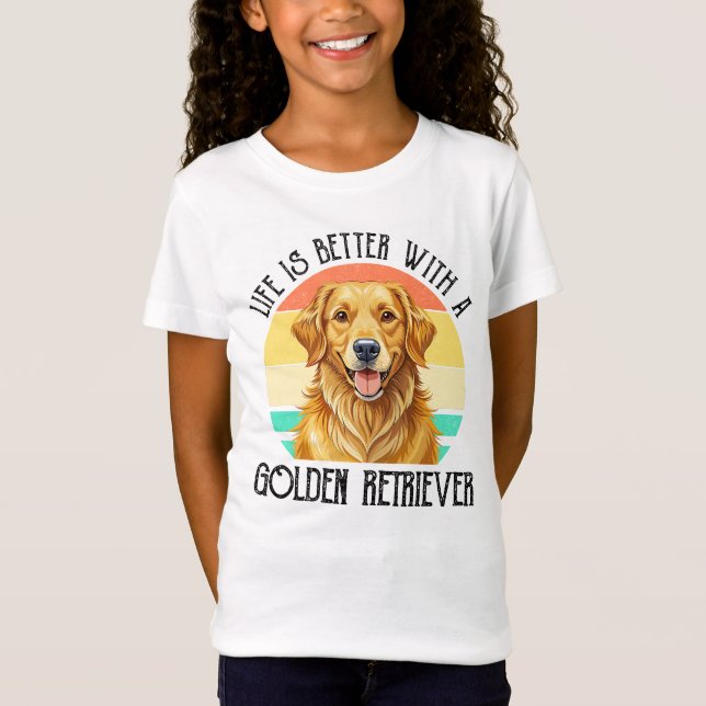 Camiseta A Vida é Melhor Com Um Golden Retriever (Frente)