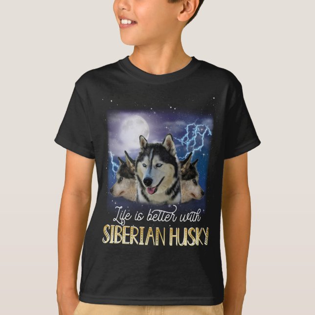 Camiseta A Vida É Melhor Com Um Husky Siberiano (Frente)