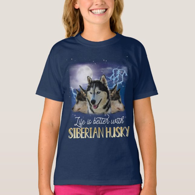Camiseta A Vida É Melhor Com Um Husky Siberiano (Frente)
