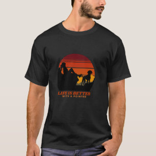 Camiseta A Vida É Melhor Com Um Ponteiro Alemão Curto W