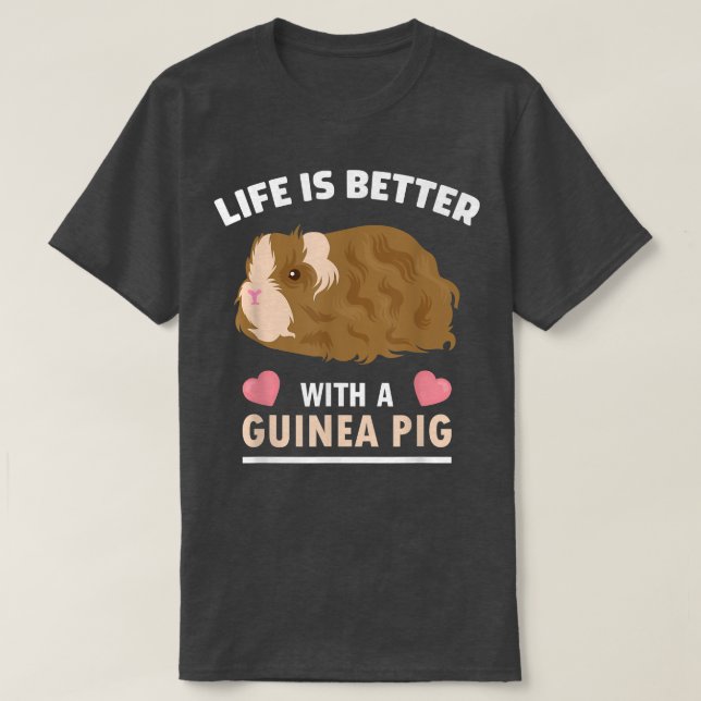 Camiseta A Vida É Melhor Com Um Porco Guineense I Kids Guin (Frente do Design)