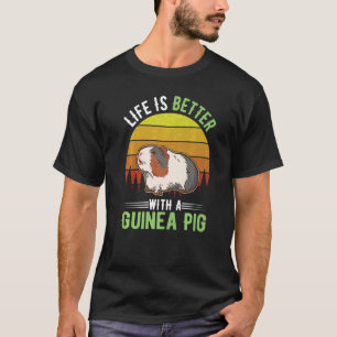 Camiseta A vida é melhor com um prêmio de porco guineense
