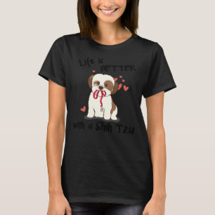 Camiseta A Vida É Melhor Com Um Scoop Shih Tzu.
