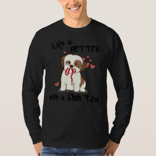 Camiseta A Vida É Melhor Com Um Scoop Shih Tzu.