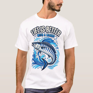 Camiseta A Vida é Melhor com um Wahoo Engraçado