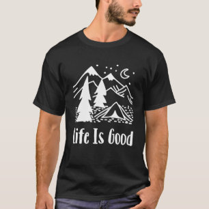 Camiseta A vida é melhor com uma barraca vintage