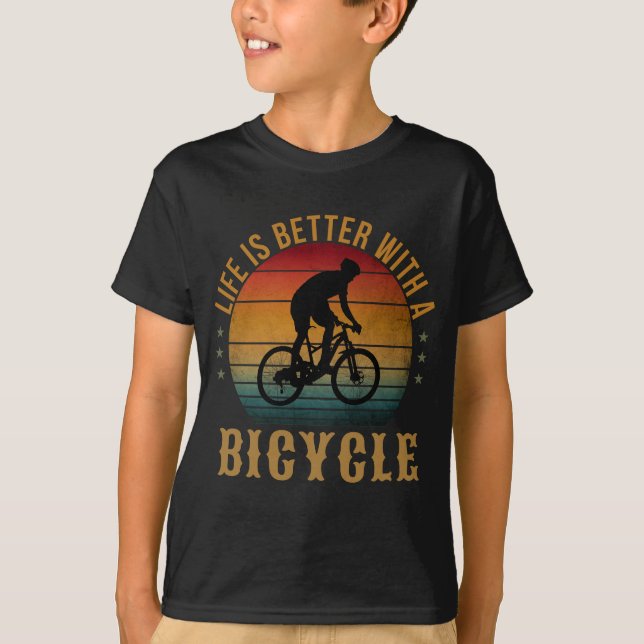 Camiseta A VIDA É MELHOR COM UMA BICICLETA T-Shirt (Frente)