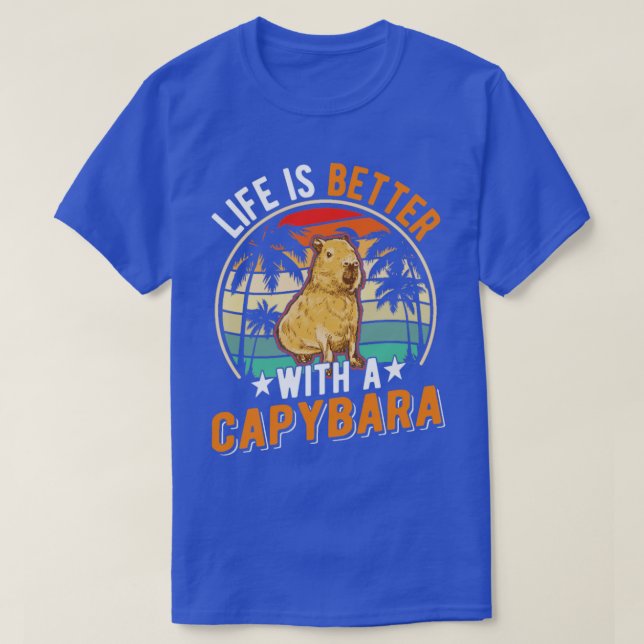 Camiseta A Vida É Melhor Com Uma Capybara 9 (Frente do Design)