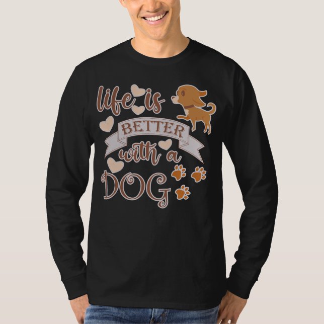 Camiseta A vida é melhor com uma citação engraçada (Frente)