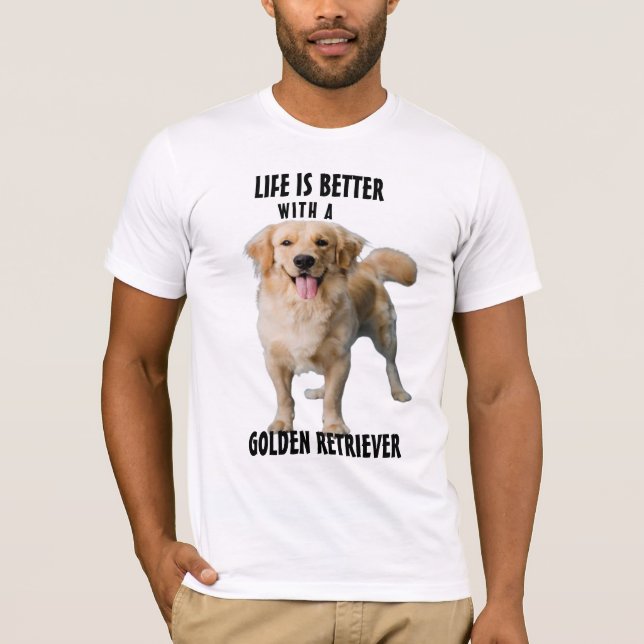 Camiseta A vida é melhor com uma lágrima, Pai de cão (Frente)