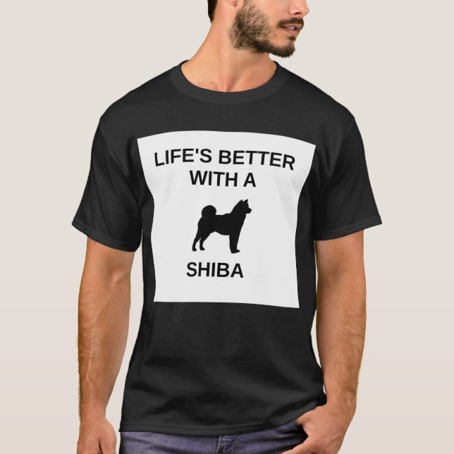 Camiseta a vida é melhor com uma shiba (Frente)