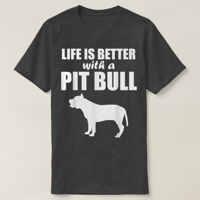 Camiseta A Vida É Melhor Com Uma Silhueta De Cachorro (Frente do Design)
