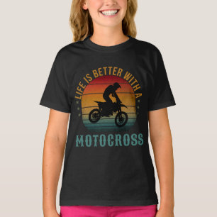 Camiseta A VIDA É MELHOR COM UMA T-Shirt MOTOCROSS