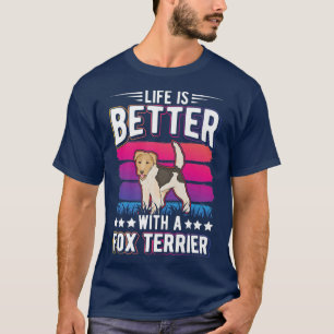Camiseta A vida é melhor com uma T-Shirt Premium Fox Terrie