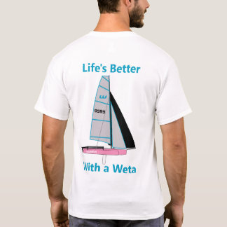 Camiseta A vida é melhor com uma Weta rosa - Editar número