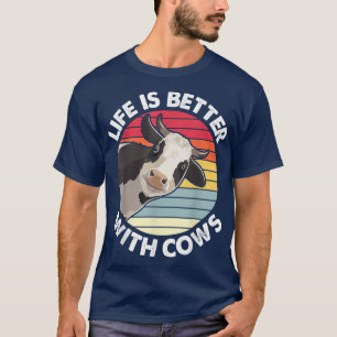 Camiseta A Vida É Melhor Com Vacas Fazendas Farmantes Anima