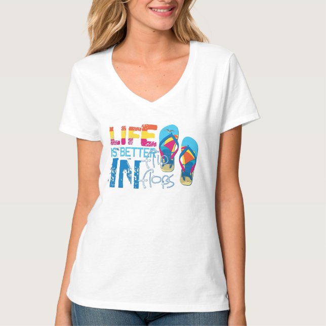 Camiseta A vida é melhor de chinelos (Frente)