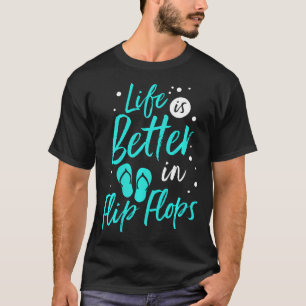 Camiseta A Vida É Melhor De Chinelos Verão Praia
