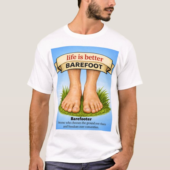 Camiseta A vida é melhor descalço (Frente)