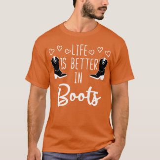 Camiseta A Vida É Melhor Em Boother Estilo Ocidental Frita
