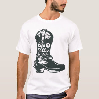 Camiseta A vida é melhor em boots Men's T-Shirt