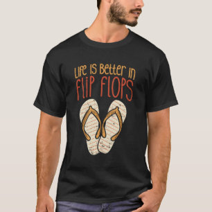 Camiseta A Vida É Melhor Em Chinelos Para A Praia Summertim