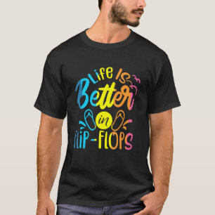 Camiseta A Vida É Melhor Em Chinelos Summer Vibes Beach Ti