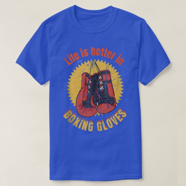 Camiseta A vida é melhor em luvas "in a box" (Frente do Design)