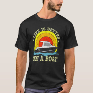Camiseta A Vida É Melhor Em Um Barco À Vela Vintage Ret