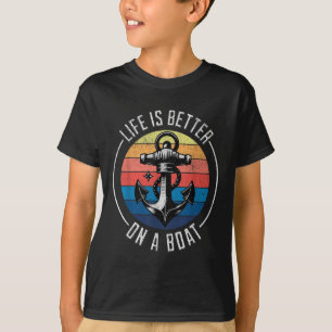 Camiseta A Vida É Melhor Em Um Barco Âncora Náutica